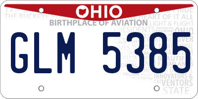 OH license plate GLM5385