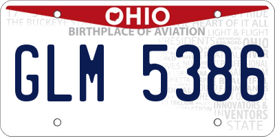 OH license plate GLM5386