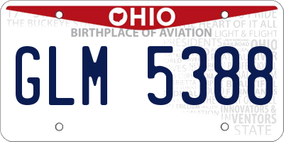 OH license plate GLM5388