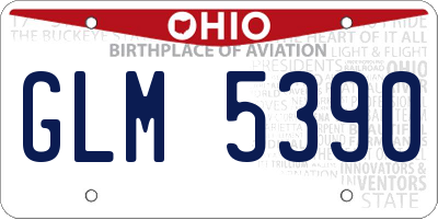 OH license plate GLM5390