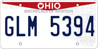 OH license plate GLM5394