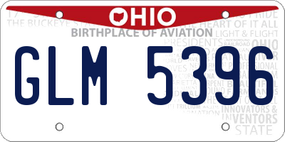 OH license plate GLM5396
