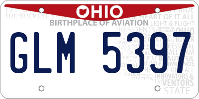 OH license plate GLM5397