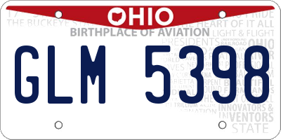OH license plate GLM5398