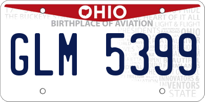 OH license plate GLM5399