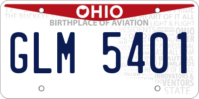 OH license plate GLM5401
