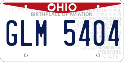 OH license plate GLM5404