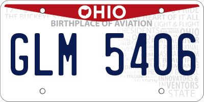OH license plate GLM5406