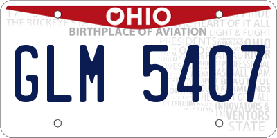 OH license plate GLM5407