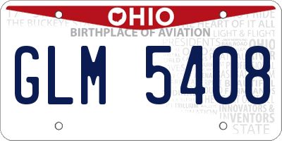 OH license plate GLM5408