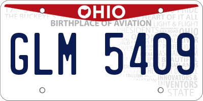 OH license plate GLM5409