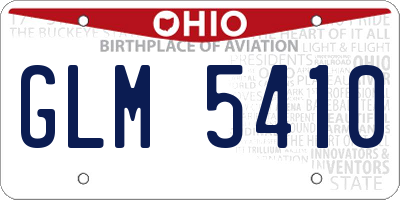 OH license plate GLM5410