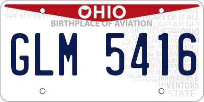 OH license plate GLM5416