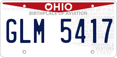 OH license plate GLM5417