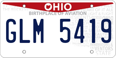 OH license plate GLM5419