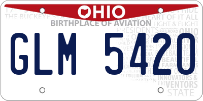 OH license plate GLM5420