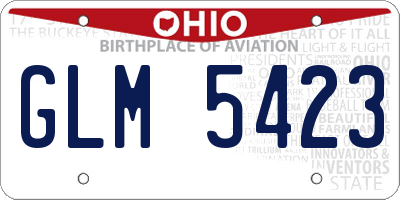 OH license plate GLM5423