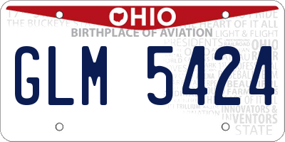 OH license plate GLM5424