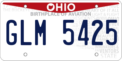 OH license plate GLM5425