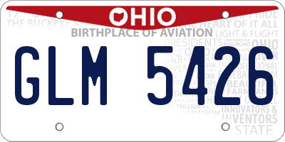 OH license plate GLM5426