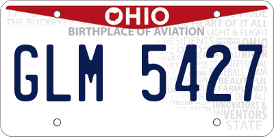 OH license plate GLM5427