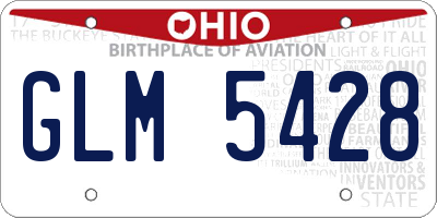 OH license plate GLM5428