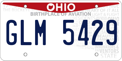 OH license plate GLM5429