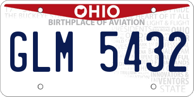 OH license plate GLM5432