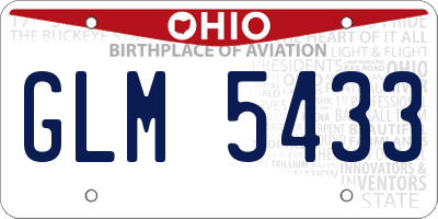 OH license plate GLM5433