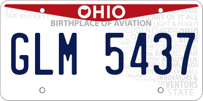 OH license plate GLM5437