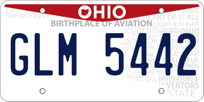 OH license plate GLM5442
