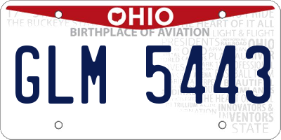 OH license plate GLM5443
