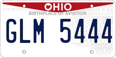 OH license plate GLM5444