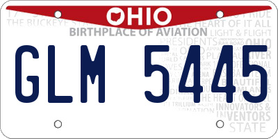 OH license plate GLM5445
