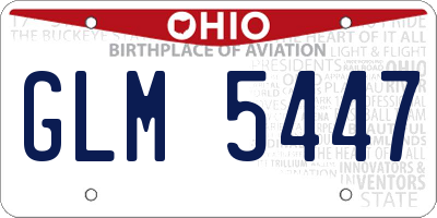 OH license plate GLM5447