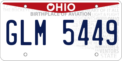 OH license plate GLM5449