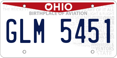 OH license plate GLM5451