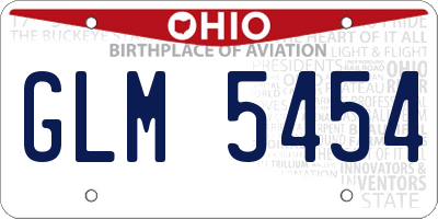 OH license plate GLM5454