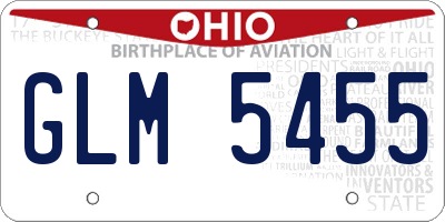 OH license plate GLM5455