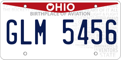 OH license plate GLM5456