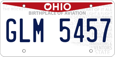 OH license plate GLM5457