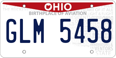 OH license plate GLM5458