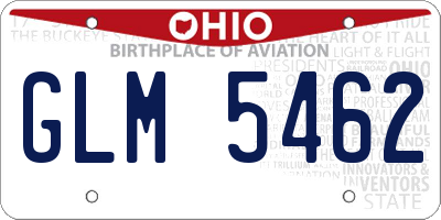 OH license plate GLM5462