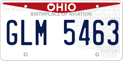OH license plate GLM5463