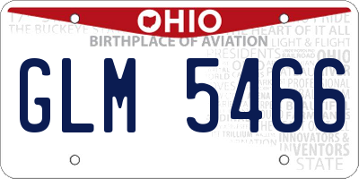 OH license plate GLM5466