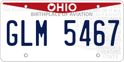 OH license plate GLM5467