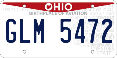 OH license plate GLM5472