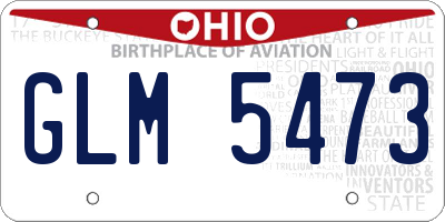 OH license plate GLM5473