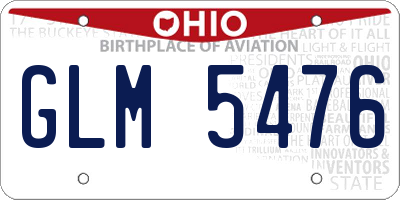 OH license plate GLM5476