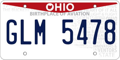 OH license plate GLM5478